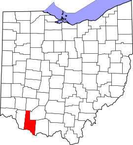 Location of Brown County in Ohio state